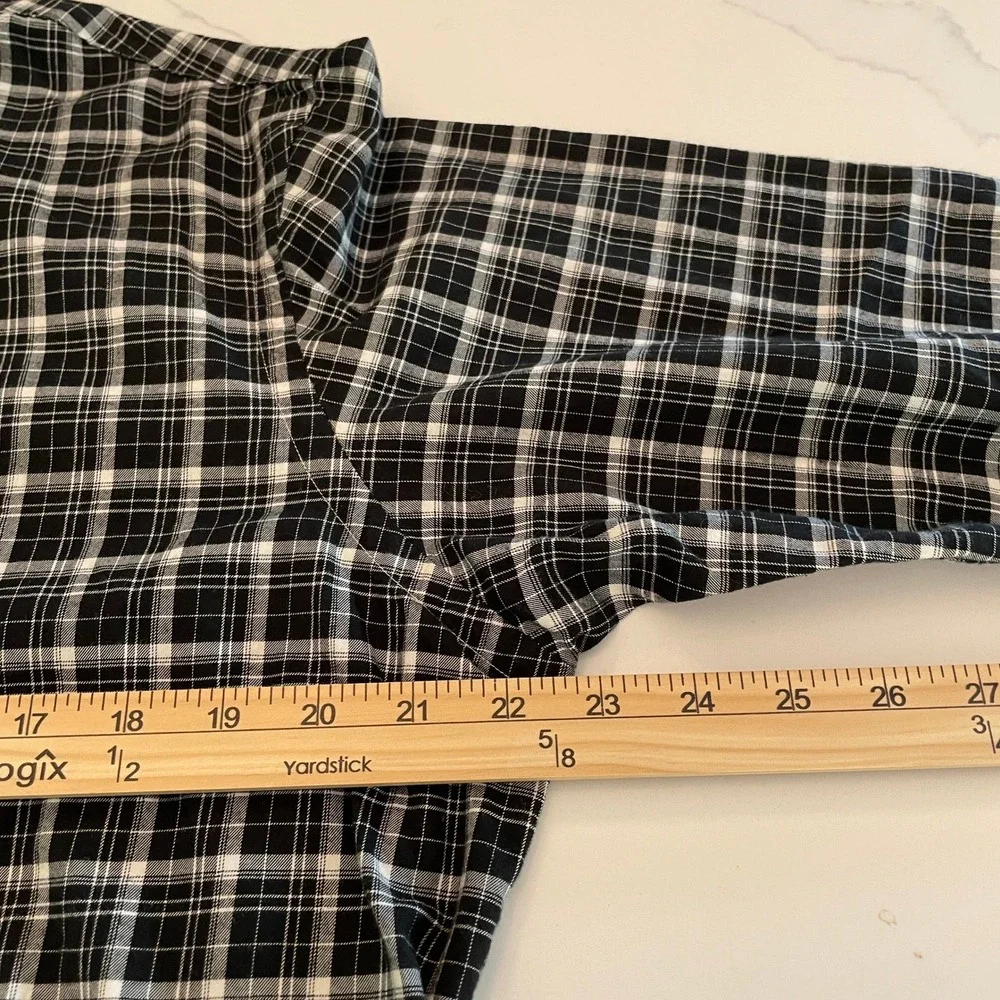 Polo Ralph Lauren Mens Black White Plaid Long Sleeve Button Down Shirt Size L